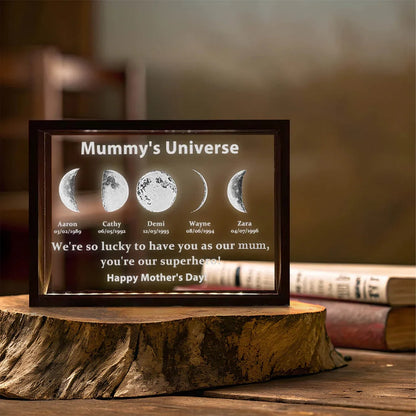 We Are So Lucky - LED Light Frame with Custom Text & Date - Mommy’s Universe