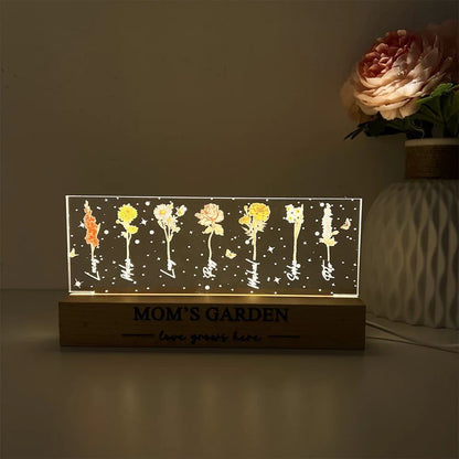 Personalized Acrylic Birthday Month Flower Night Light Warm Gift For Mother's Day