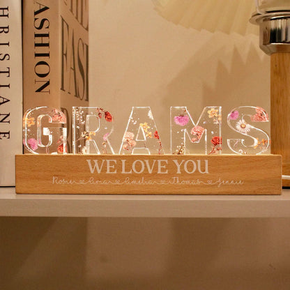 Custom Birth Flower Printed LED Night Light - 3D Illusion