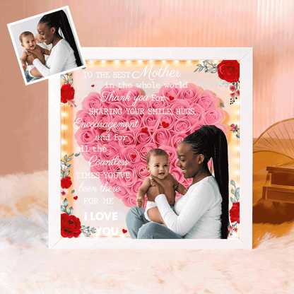 Custom TO THE BEST MOTHER IN THE WHOLE WORLD Flower Shadow Box Gift For Mother's Day