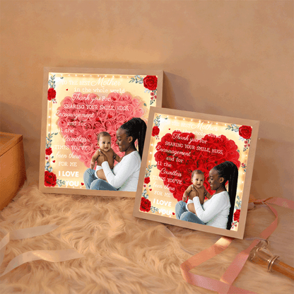Custom TO THE BEST MOTHER IN THE WHOLE WORLD Flower Shadow Box Gift For Mother's Day