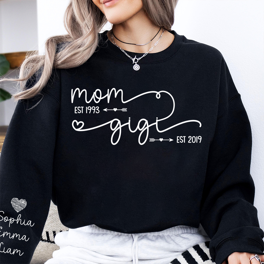 Custom Mom Grandma Est Year Sweatshirt | Mother's Day Gifts
