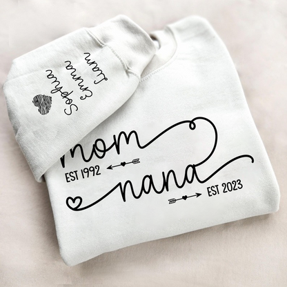 Custom Mom Grandma Est Year Sweatshirt | Mother's Day Gifts