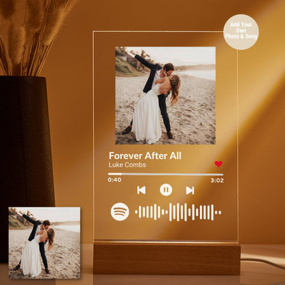 Customizable Photo Music Plaque Night Light | Mother's Day Gifts