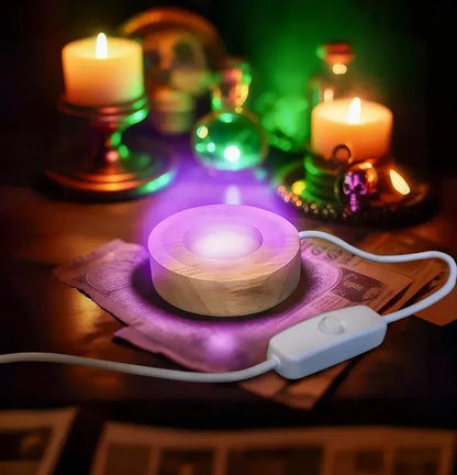 Dad & Me Fist Bump Crystal Ball Lamp - Personalized LED Night Light for Dad, Daddy, Papa, Father