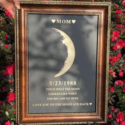 Custom Moon Phase With Custom Text - Commemorative Gift for Mom