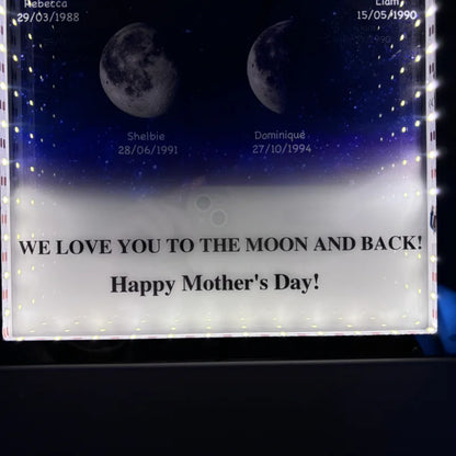 Mommy's Universe - Personalized Starry Moon Phase Mirror Light Box