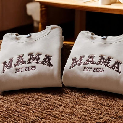 Custom Mama & Dad Embroidered Sweatshirt | Gift for Mom & Dad