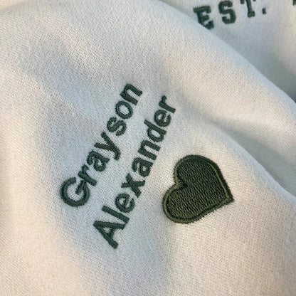 Custom Embroidered Mom & Dad Sweatshirt | Gift for Mom & Dad