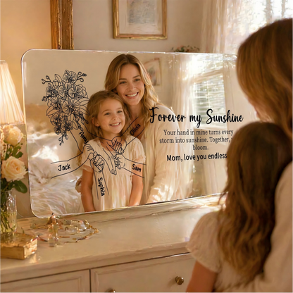 Custom Mom Holding Hands Mirror Light | Personalized Mother's Day Gift