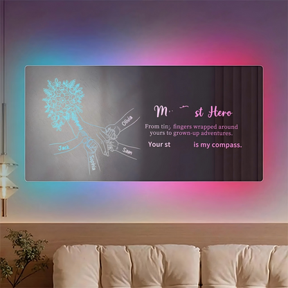 Custom Mom Holding Hands Mirror Light | Personalized Mother's Day Gift