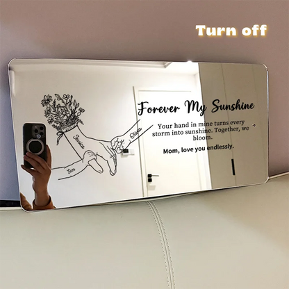 🤝Hand in Hand - Personalized Mom and Kids' Hands Mirror Light - Creative Mother's Day Gift