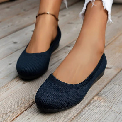 Women's Knit Loafer Flats with Arch Support | Wide Fit Comfort Shoes