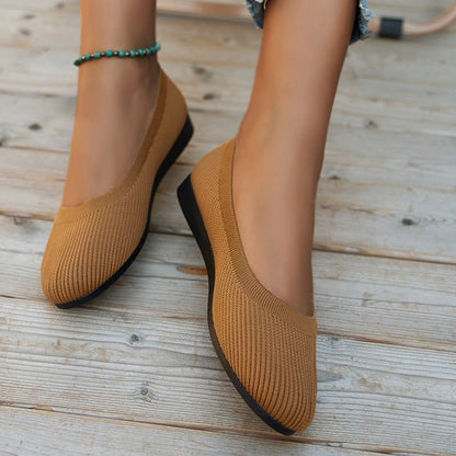 Women's Knit Loafer Flats with Arch Support | Wide Fit Comfort Shoes