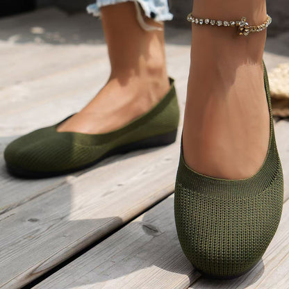 Women's Knit Loafer Flats with Arch Support | Wide Fit Comfort Shoes