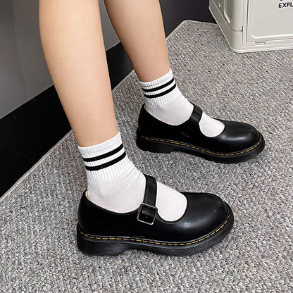 Women's Orthopedic Mary Jane Flats | Classic Leather Everyday Shoes