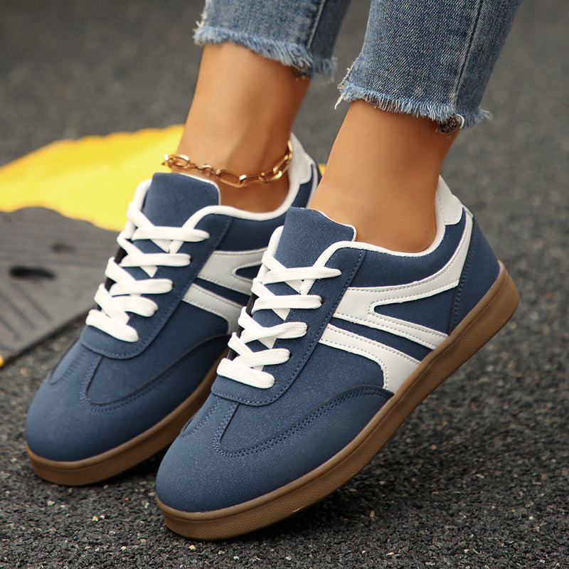 Women's Supportive Wide Fit Lace-Up Sneakers–Orthopedic Casual Trainers
