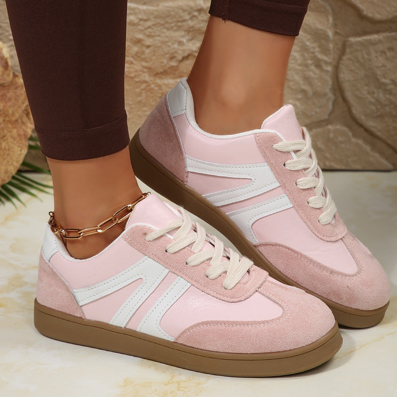 Women's Supportive Wide Fit Lace-Up Sneakers–Orthopedic Casual Trainers