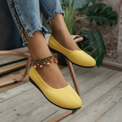 Women's Knit Loafer Flats with Arch Support | Wide Fit Comfort Shoes