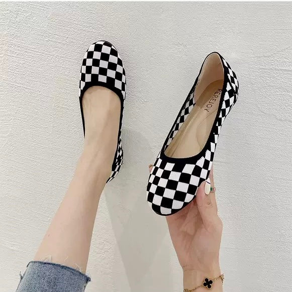 Women's Knit Loafer Flats with Arch Support | Wide Fit Comfort Shoes