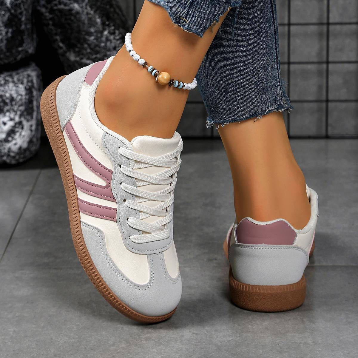 Women's Retro Suede Trainers with Arch Support | Casual Walking Shoes