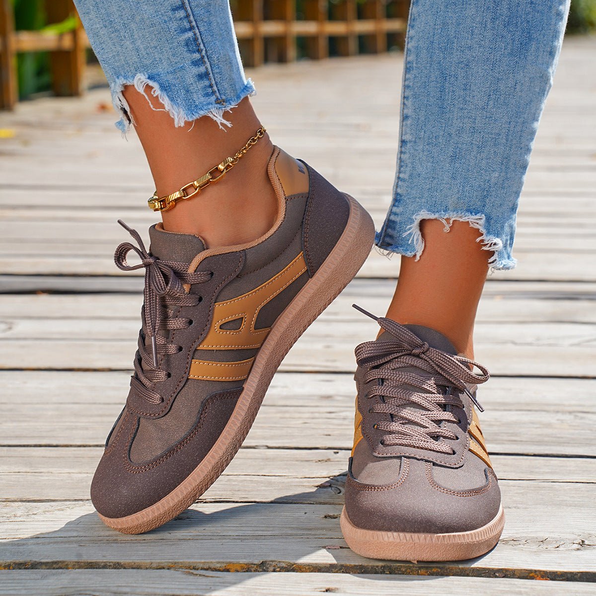 Women's Retro Suede Trainers with Arch Support | Casual Walking Shoes