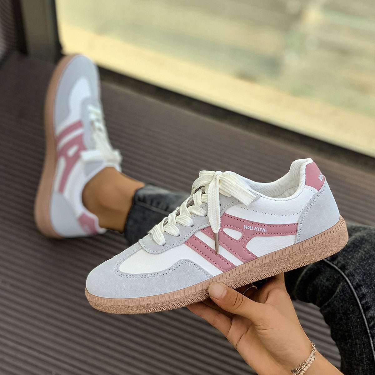 Women's Retro Suede Trainers with Arch Support | Casual Walking Shoes