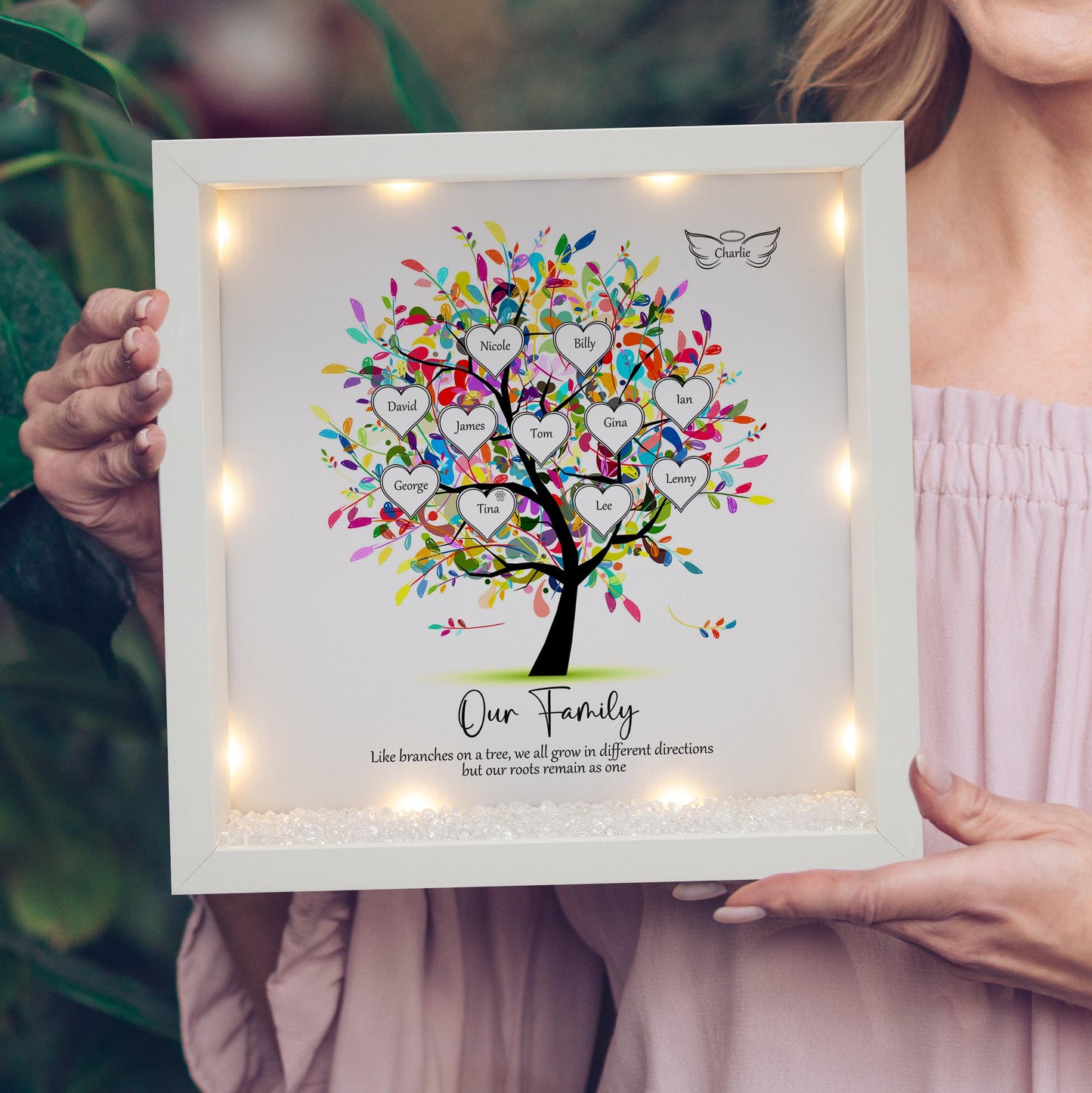 Personalized Family Tree Frame Light Frame Box | Mother's Day Gifts