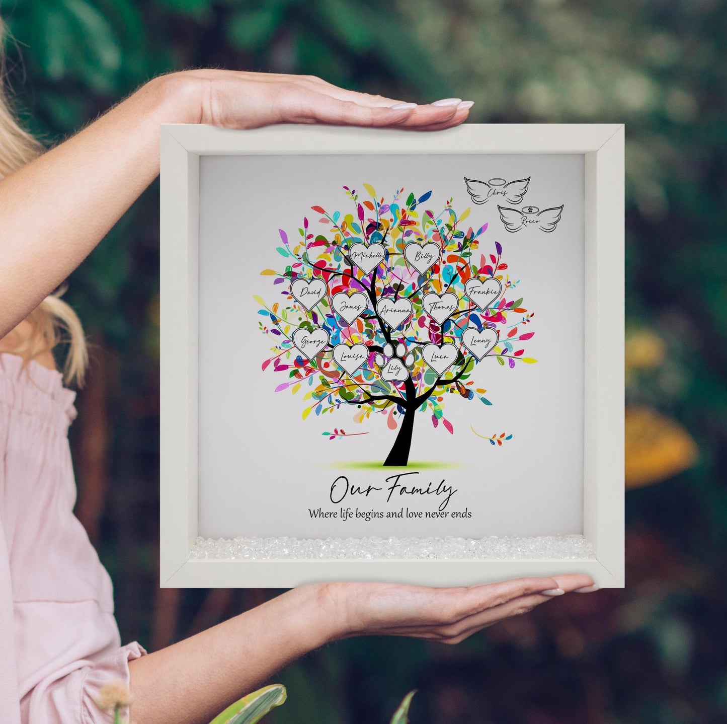 Personalized Family Tree Frame Light Frame Box | Mother's Day Gifts