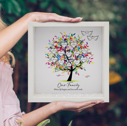 Personalized Family Tree Frame Light Frame Box | Mother's Day Gifts