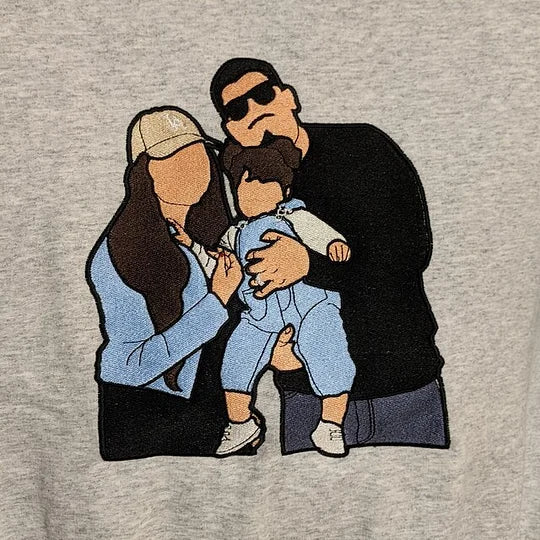 Custom Embroidered Photo Portrait Sweatshirt For papà, papá, dad