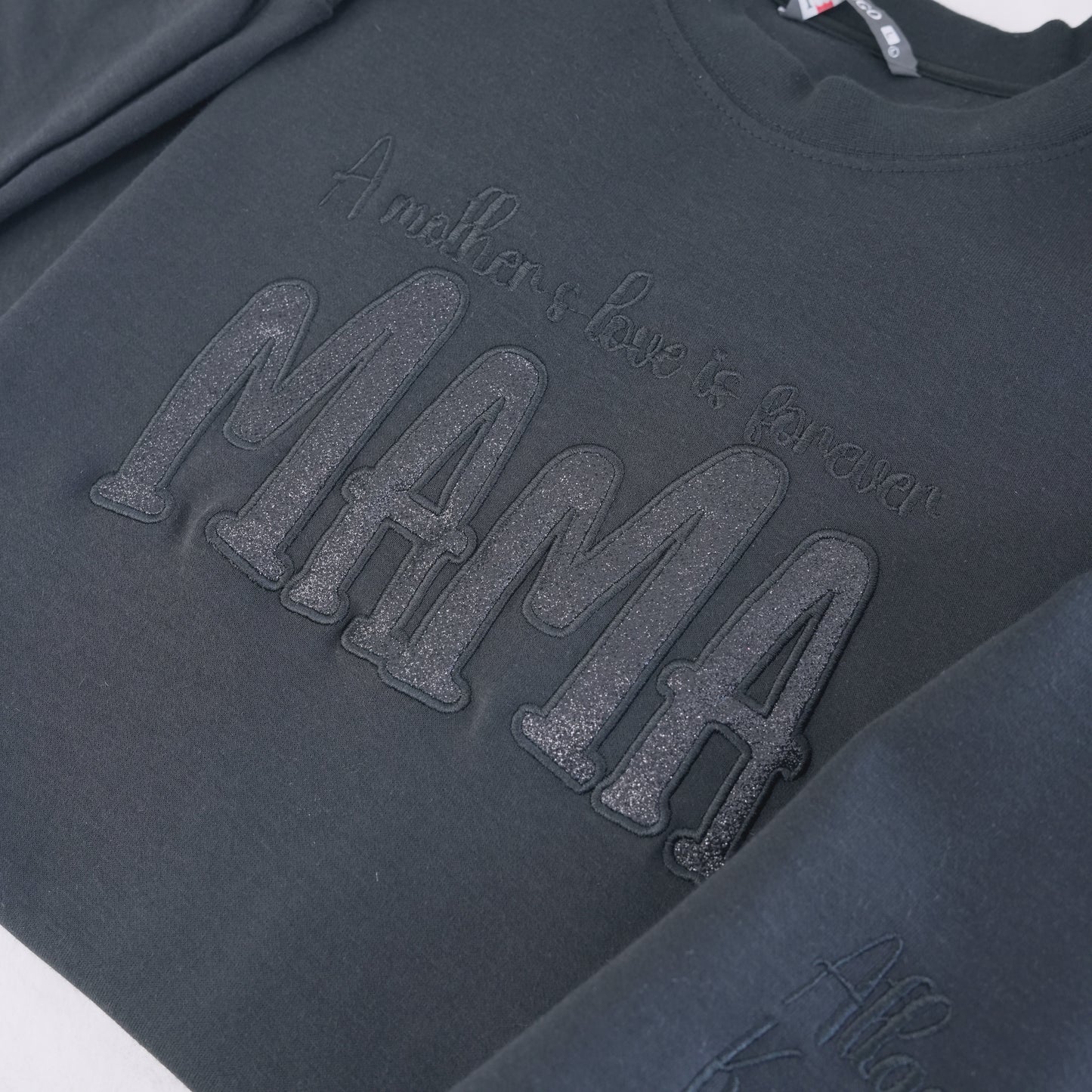 Custom Mom's Glitter Embroidered T-shirt and Sweatshirt | a gift for mom with a warm word