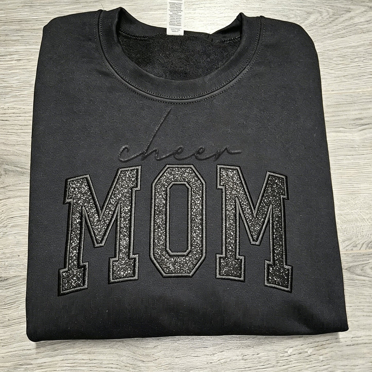Custom Glitter Embroidered "Cheer Mom" Sweatshirt | Mother's Day Gift