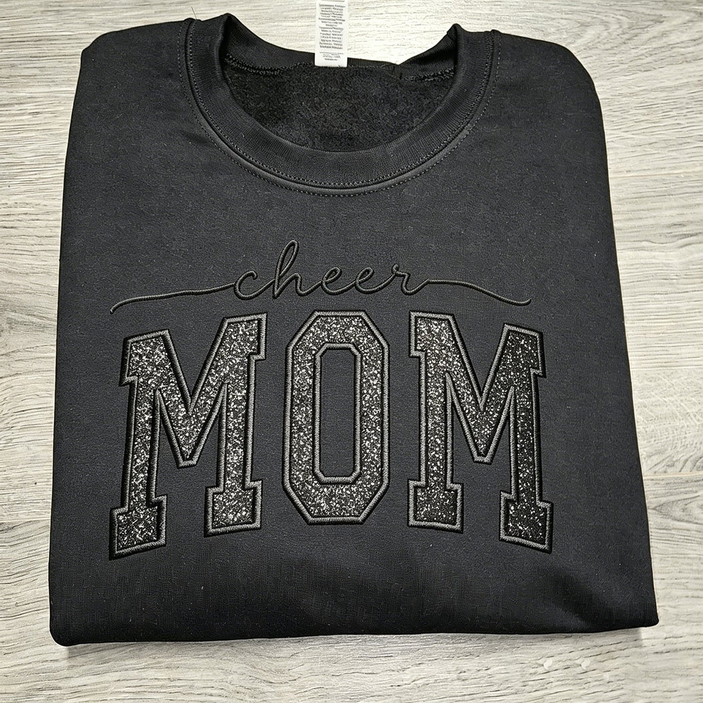 Custom Glitter Embroidered "Cheer Mom" Sweatshirt | Mother's Day Gift