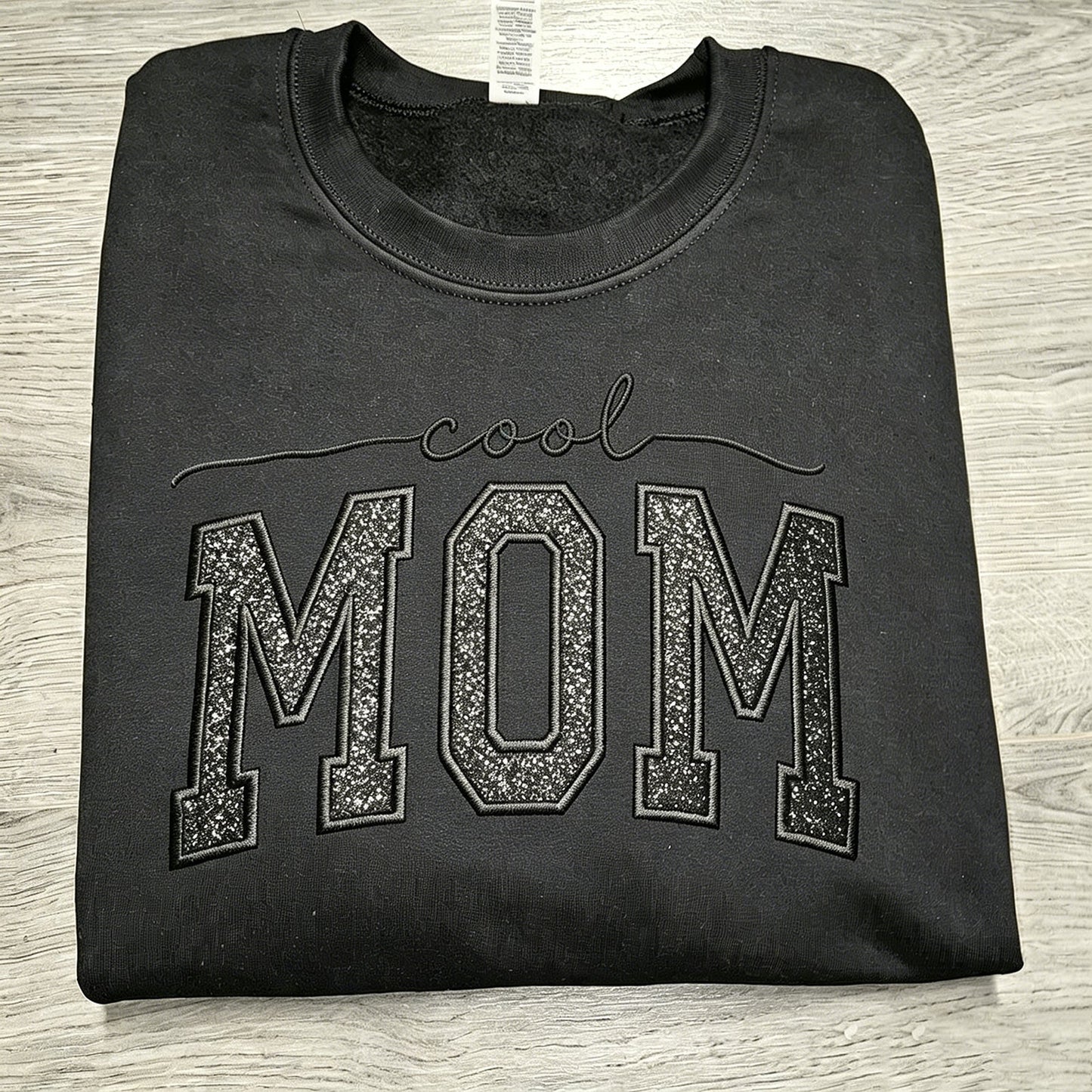 Custom Glitter Embroidered "Cool Mom" Sweatshirt | Mother's Day Gift