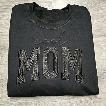 Custom Glitter Embroidered "Cool Mom" Sweatshirt | Mother's Day Gift