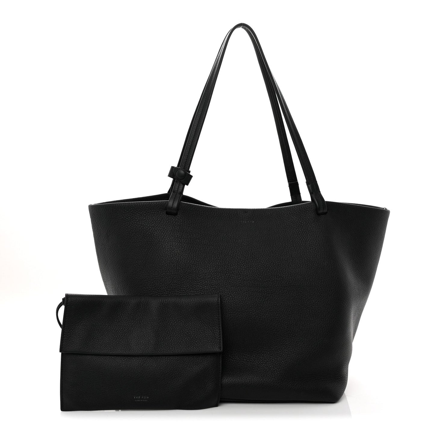 Grained Calfskin Park Tote Three Black