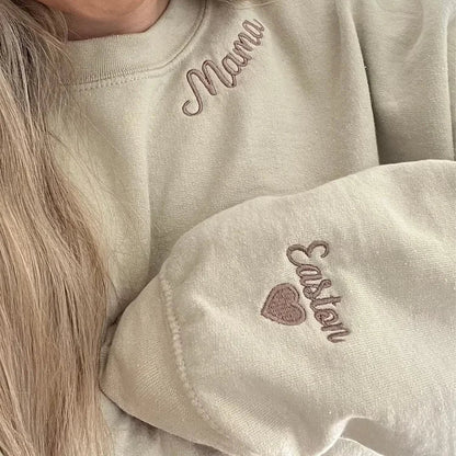 Custom Embroidered Grammy, grandma, mama Sweatshirt with Names on Sleeve | Mother's Day Gift