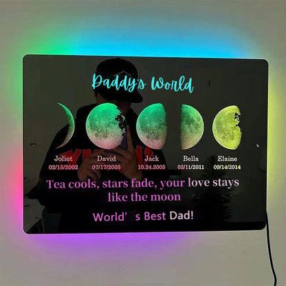 Custom Led Mirror Light Frame With Text And Date-Mum's Universe