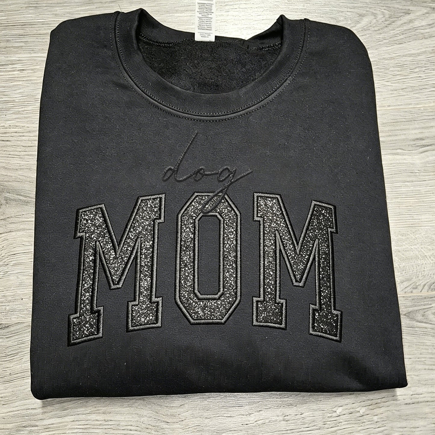 Custom Glitter Embroidered "Dog Mom" Sweatshirt | Mother's Day Gift