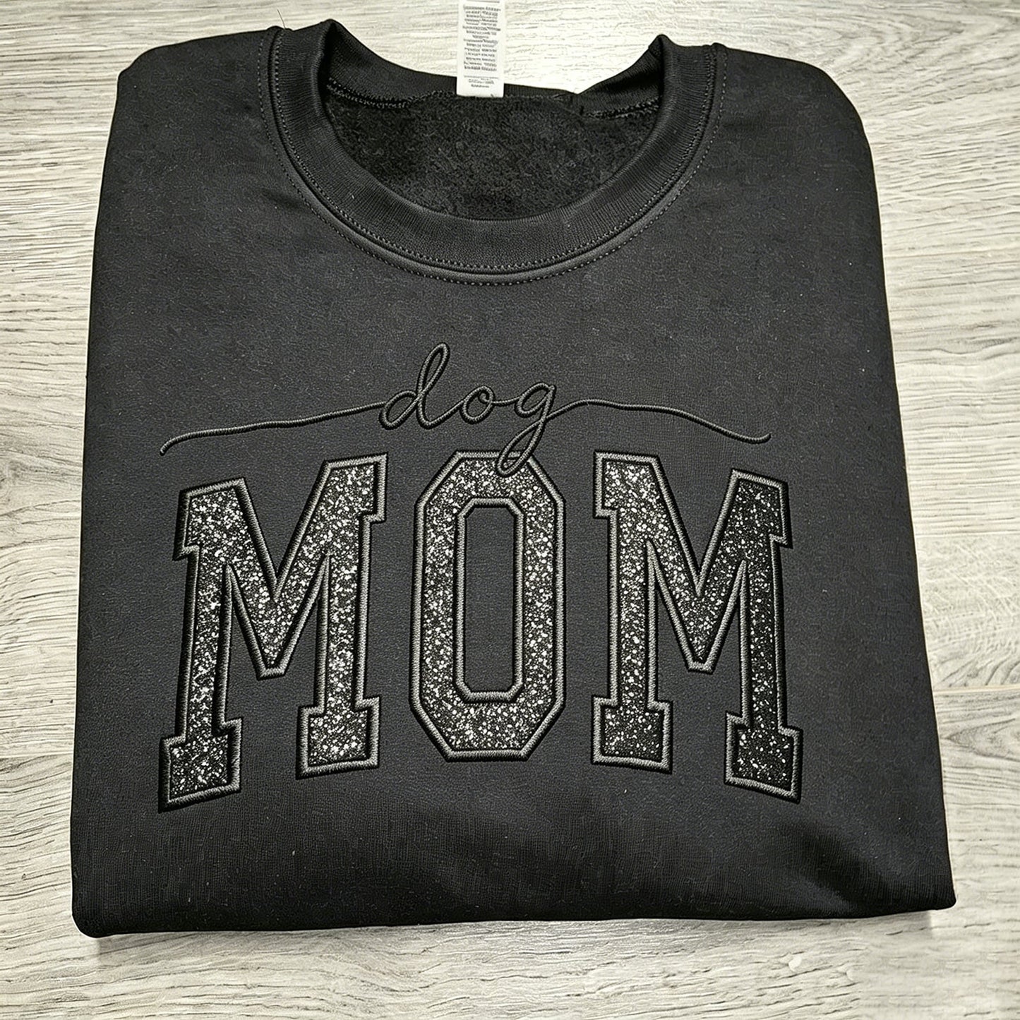 Custom Glitter Embroidered "Dog Mom" Sweatshirt | Mother's Day Gift