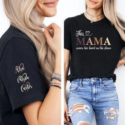 Wear Your Heart on Your Sleeve - Custom Sweatshirt with Names On Sleeve - Mother's Day Gift