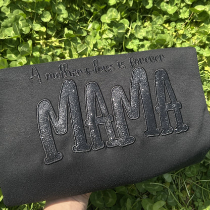Custom Mom's Glitter Embroidered T-shirt and Sweatshirt | a gift for mom with a warm word