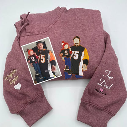 Custom Embroidered Photo Portrait Sweatshirt For papà, papá, dad