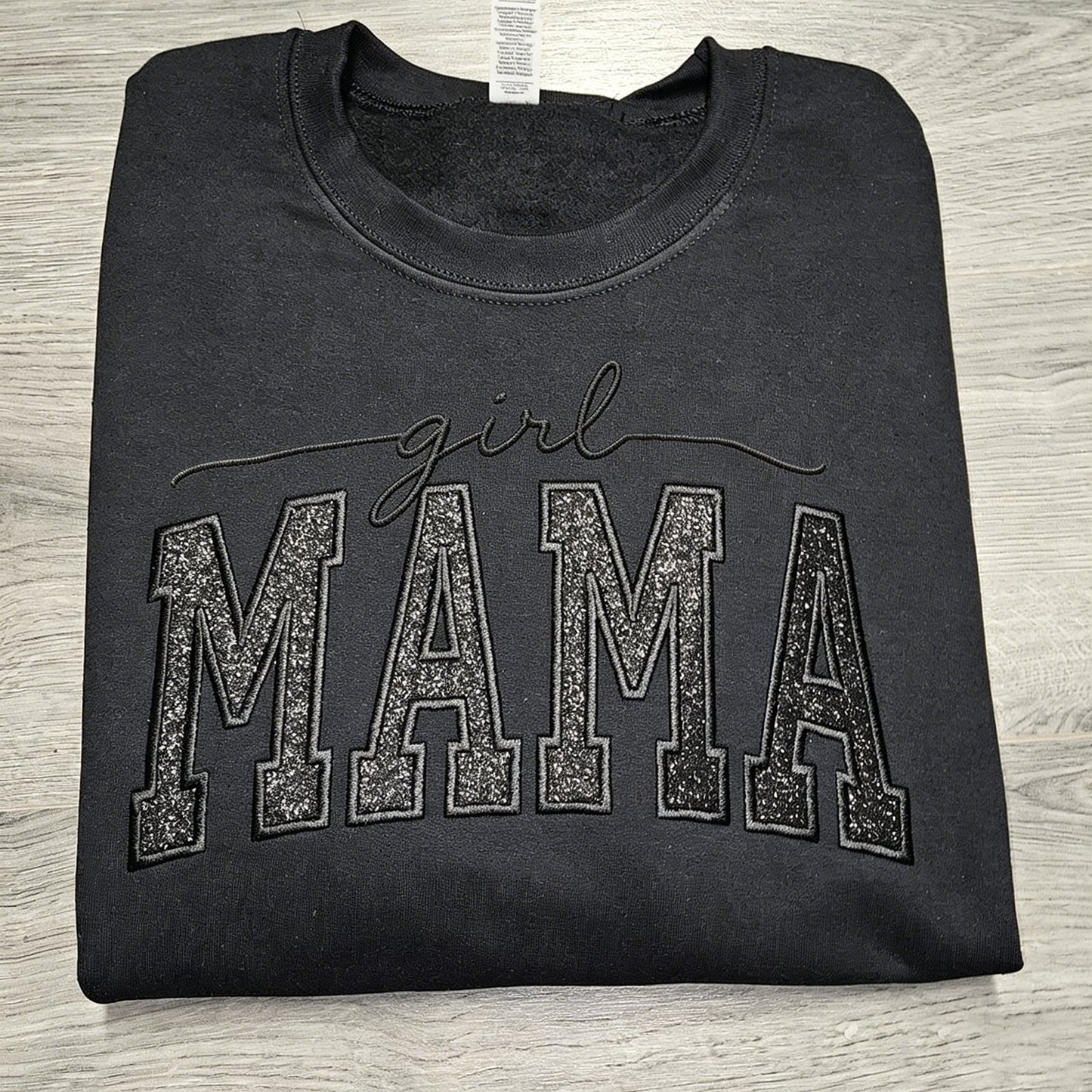 Custom Glitter Embroidered "Girl Mama" Sweatshirt | Mother's Day Gift