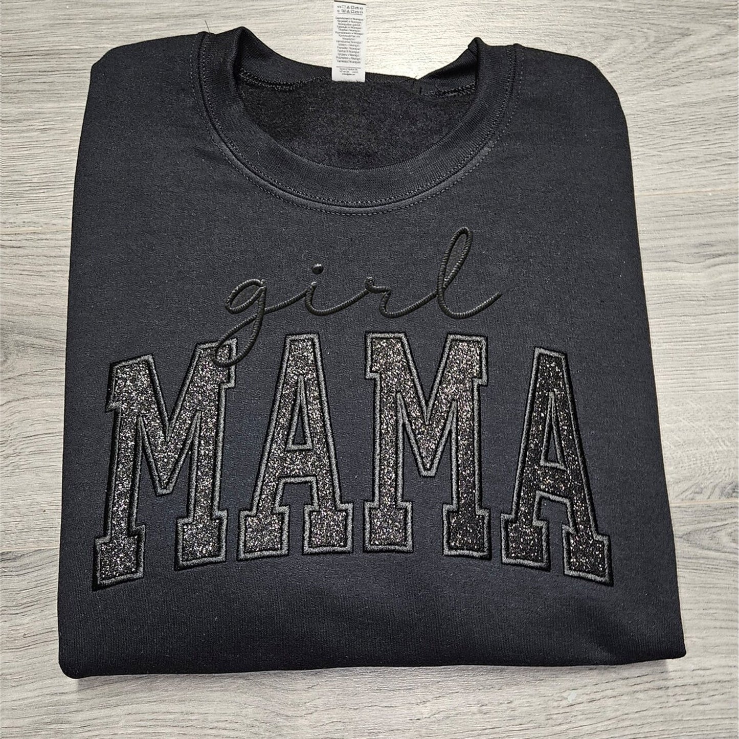 Custom Glitter Embroidered "Girl Mama" Sweatshirt | Mother's Day Gift