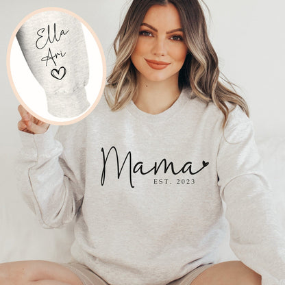 Custom Mama Sweatshirt with Kid Names | Mother’s Day gift