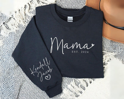 Custom Mama Sweatshirt with Kid Names | Mother’s Day gift
