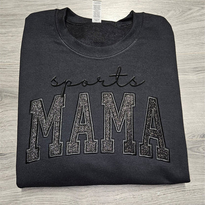 Custom Glitter Embroidered "Sports Mama" Sweatshirt | Mother's Day Gift