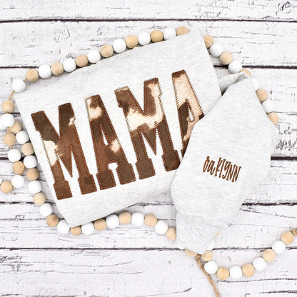 Custom Mama Cow Embroidered Sweatshirt | Mother's Day Gifts